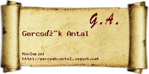 Gercsák Antal névjegykártya